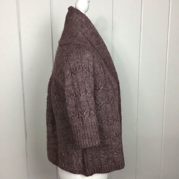 Ann Taylor LOFT Alpaca Sweater, Purple Plum Cardigan, Size Small - Picture 4 of 7